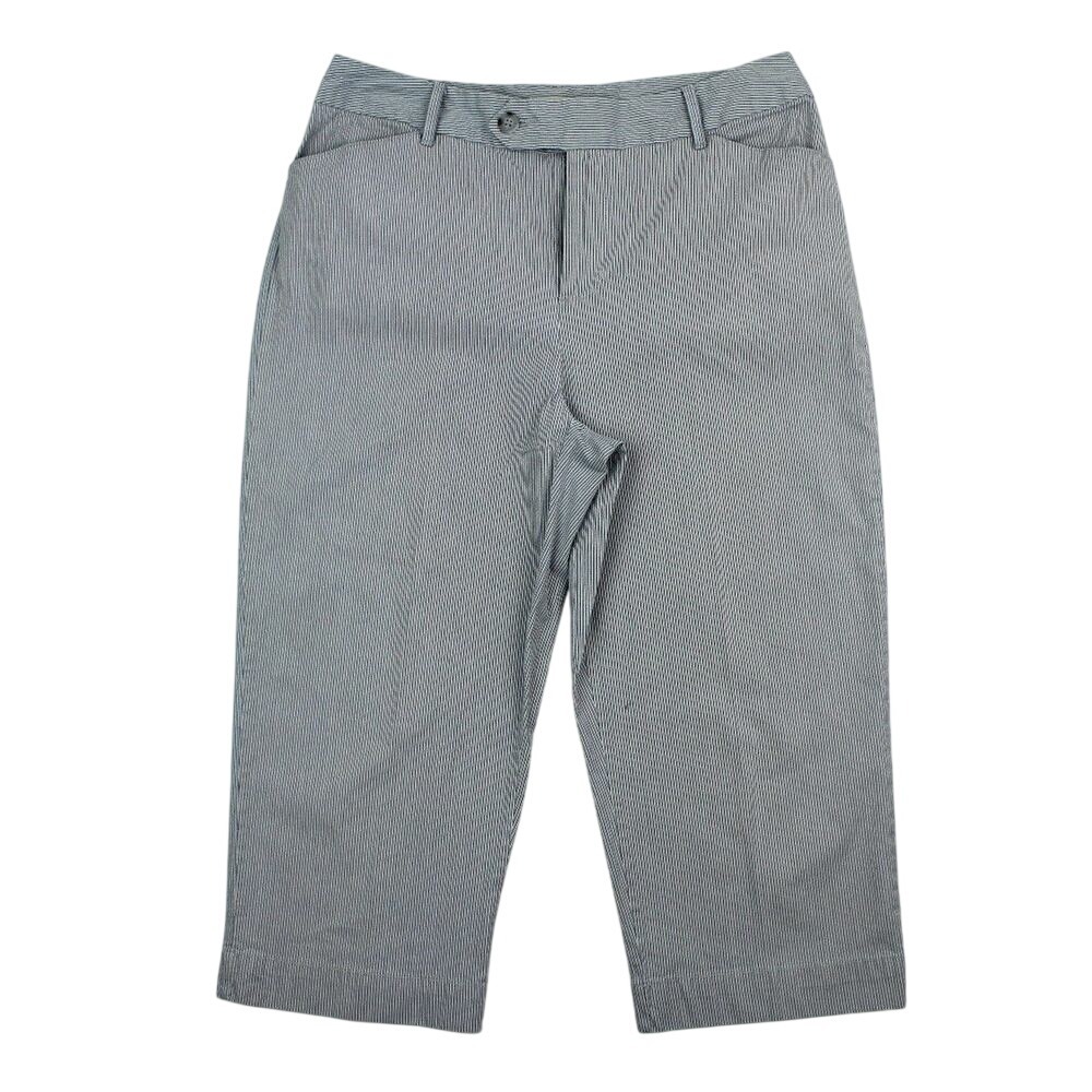 St. Johns Bay Pants Womens 8 Capri Stretch Striped‎ Bottoms Clam Diggers